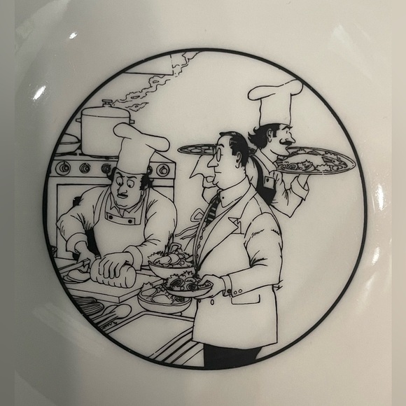 Epoch Le Restaurant Noritake Set of 3 Cereal Bowls French Bistro Chefs - Picture 5 of 5